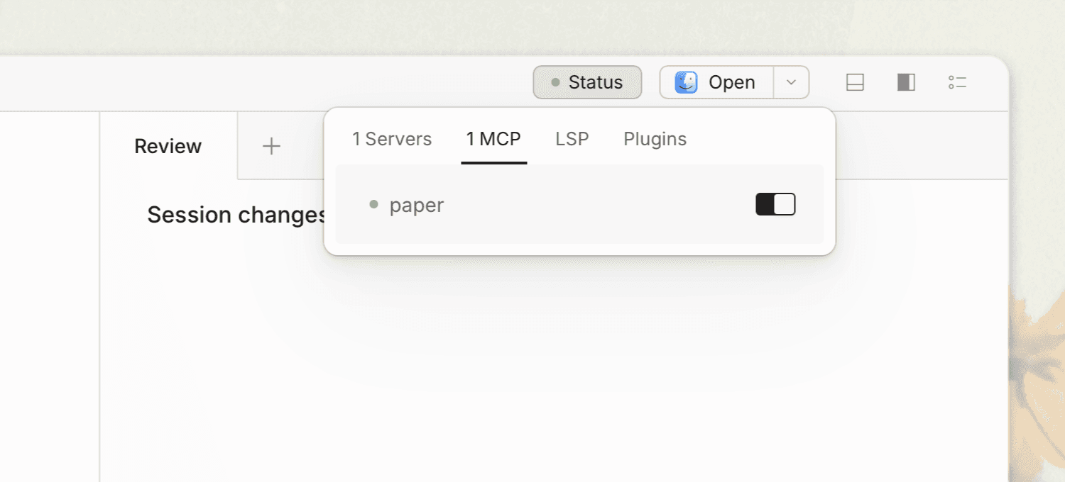 OpenCode MCP connected