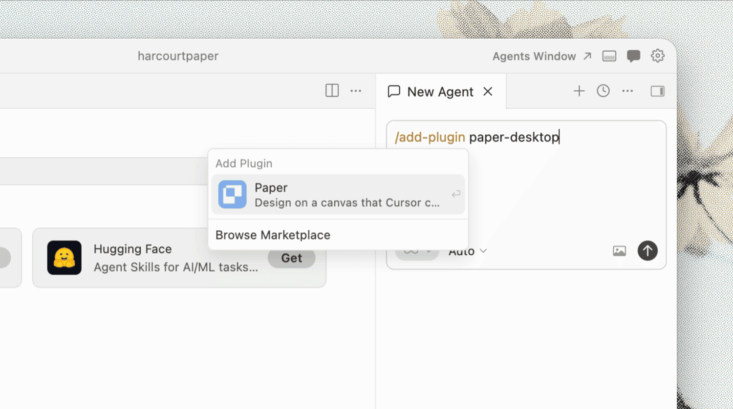 Cursor /add-plugin paper-desktop command
