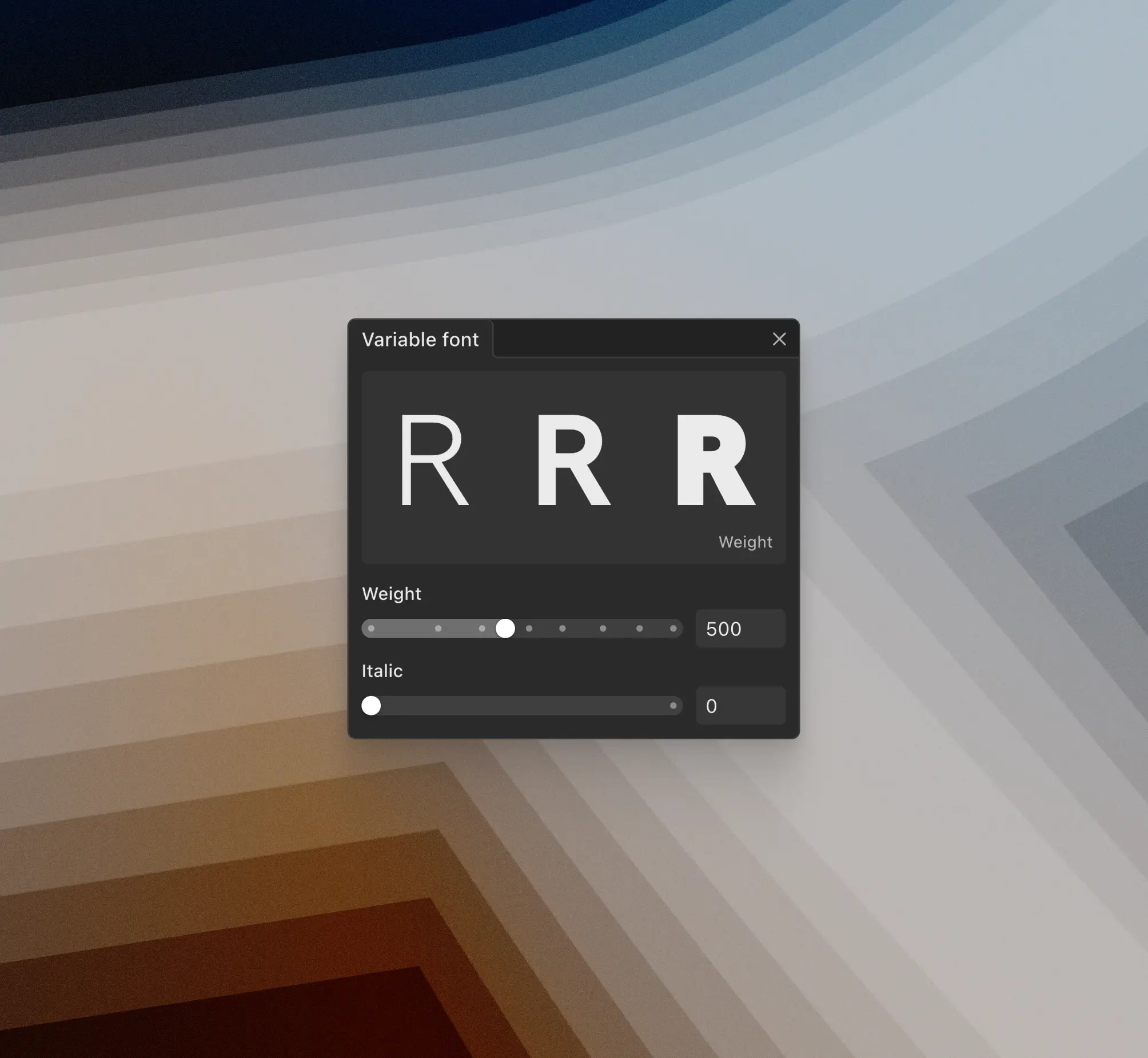 Selection colors, variable fonts, and halftone dots shader