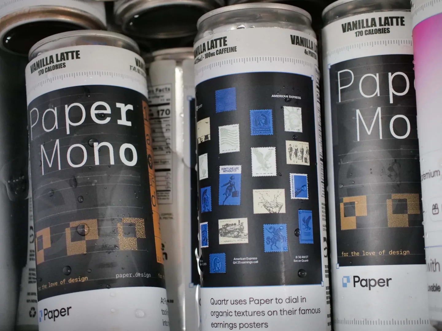 Paper vanilla latte cans