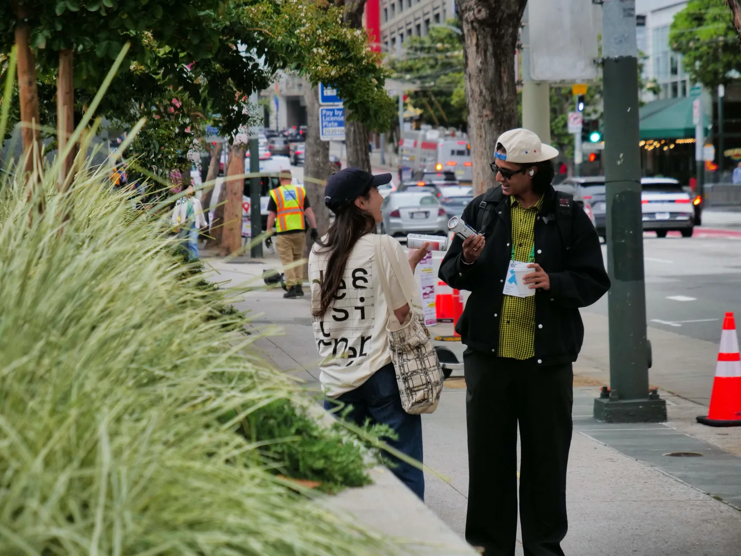 People on the street during the can handout